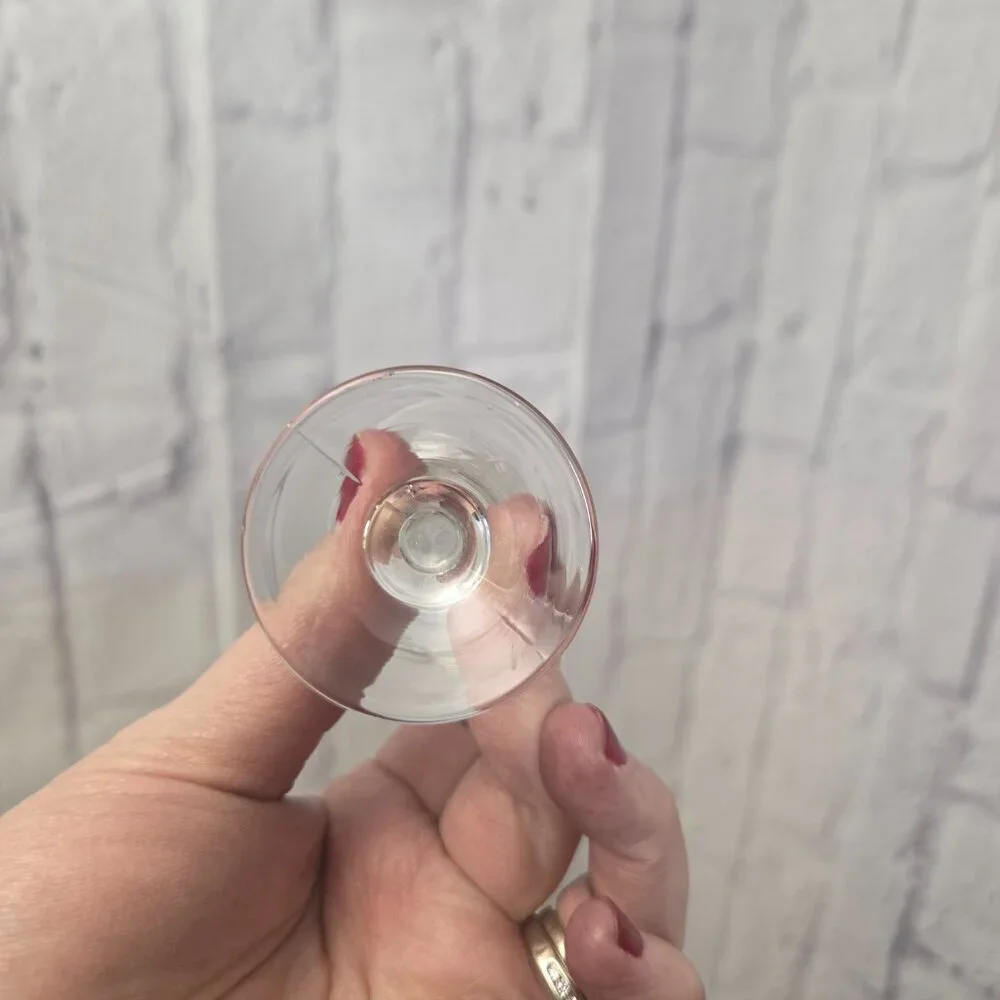 Vintage Clear Rummers Cordial Glasses Set of 9